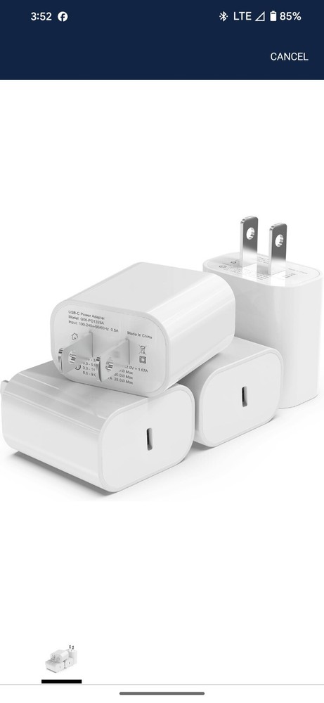 4Pack USB C Charger Block 20W