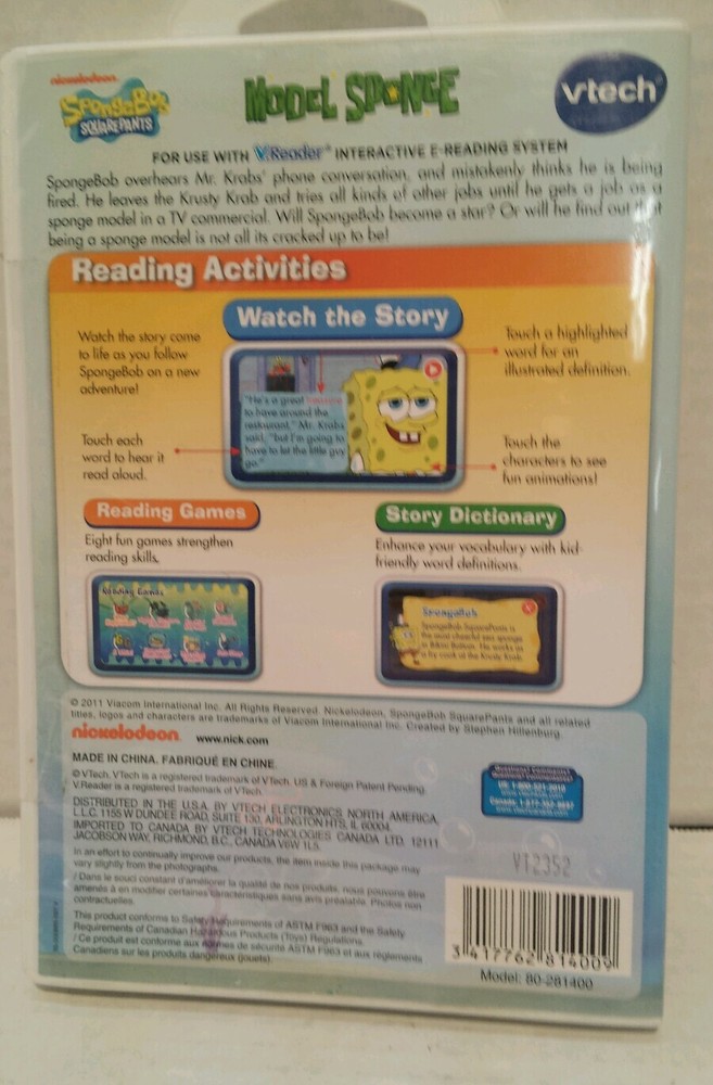 Factory Sealed Vtech V.Reader Sponge Bob Squarepants 2011