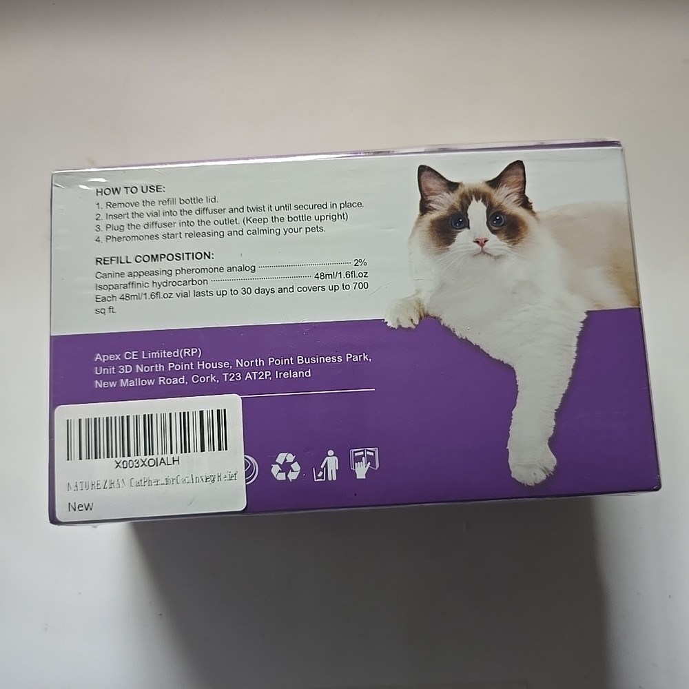 Pabedo Cat Calming Pheromone Diffuser Kit w/ 2 Refills 48ml 60 Day