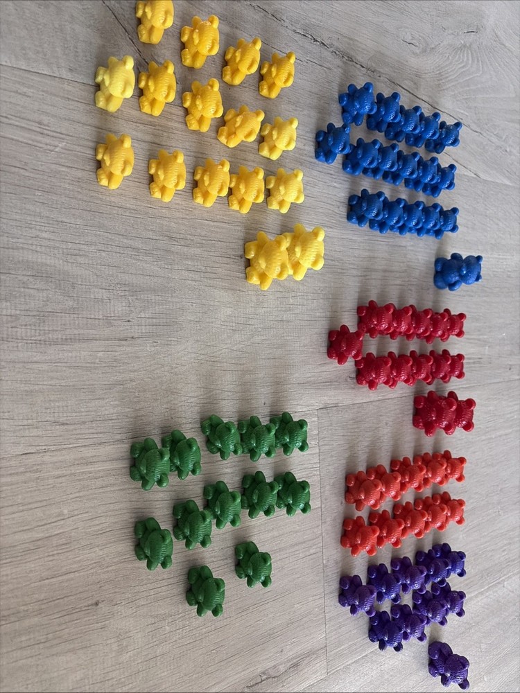 Plastic Multi Color 1 Inch Teddy Bear Counters 77 Count