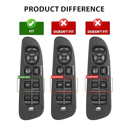 56049805AB Driver Side Power Window Switch and Black Panel Bezel Compatible