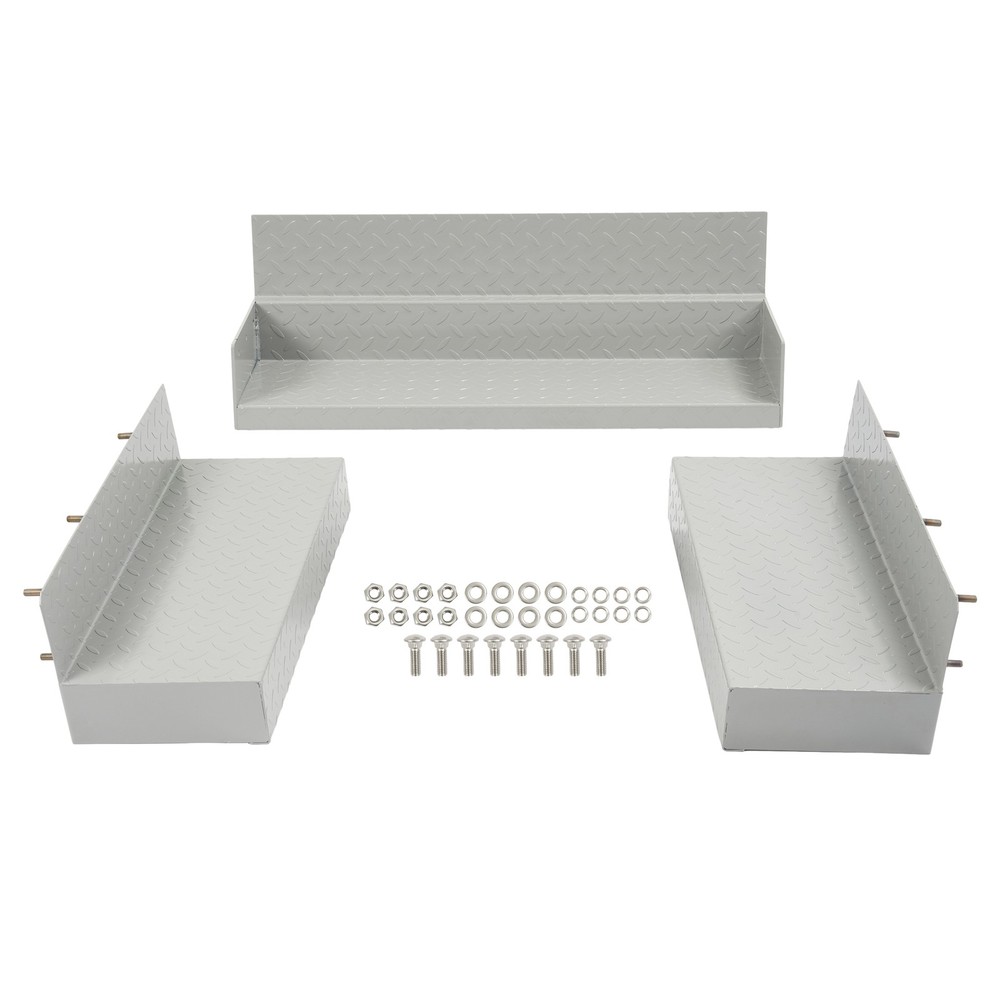 For Enclosed Utility Body 83" Rear Step Bumper Gray Universal Screw-On