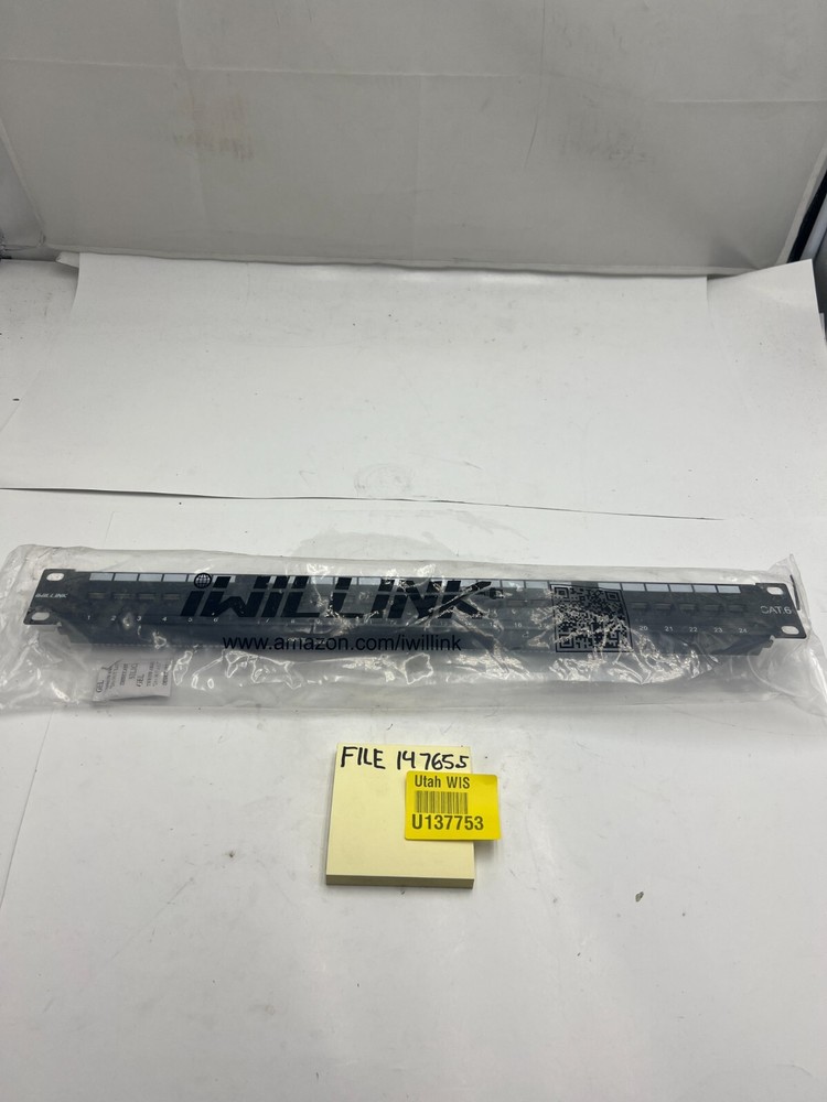 Genuine Iwillink Cat6 RJ45 Rackmount Wall Mount Patch Panel Black