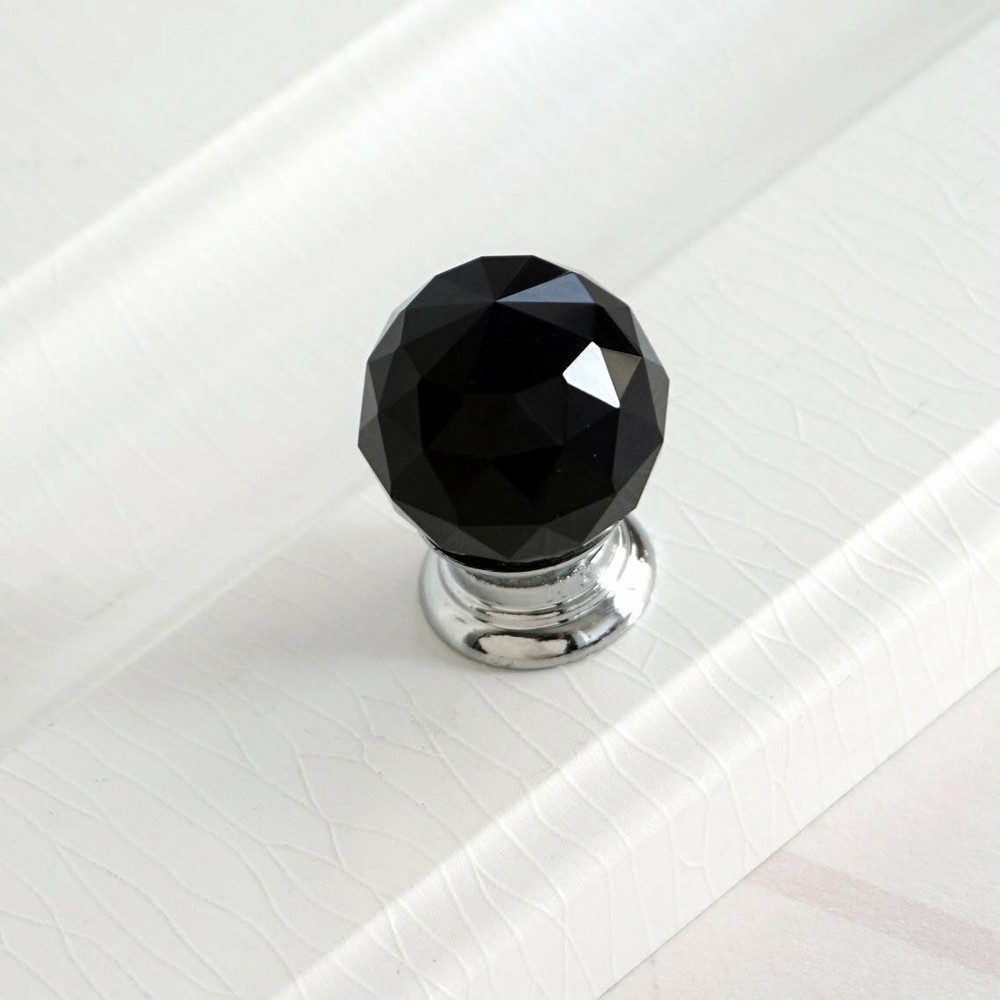 3.75" 5" Black Crystal Dresser Knobs Drawer Handle Pulls Cupboard Cabinet Handle