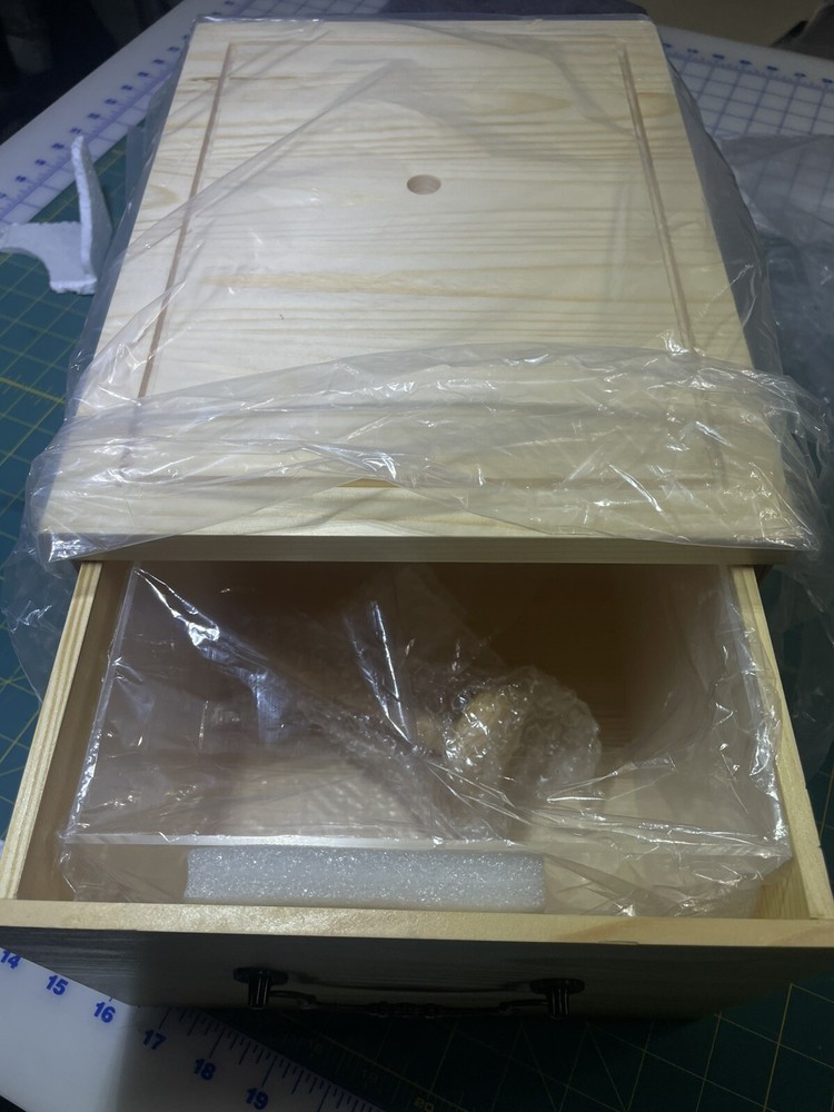 Clear Hat Display Case, Storage Wood Base