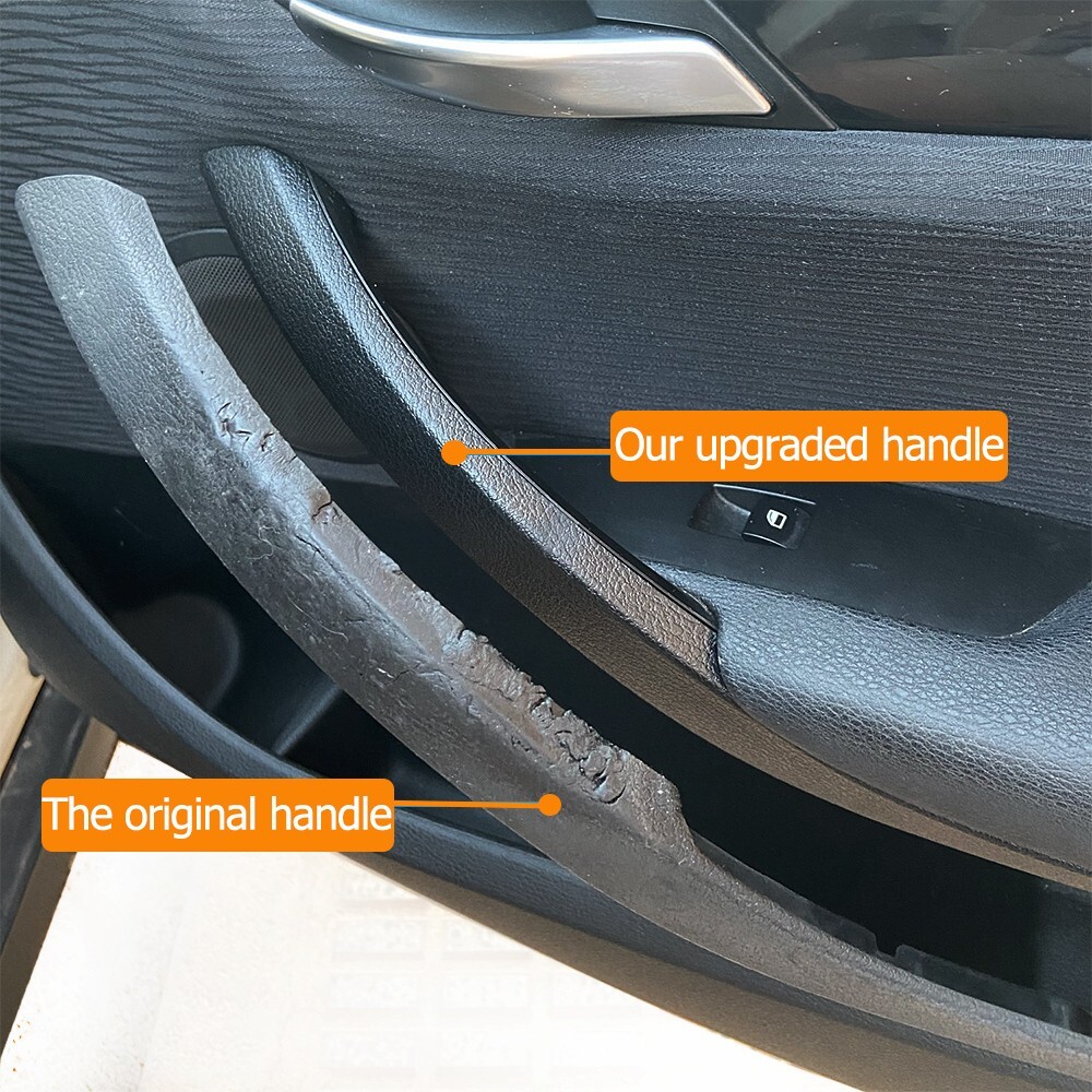 Left Right Inner Door Handle Pull Panel Trim Black for 2010-2015 BMW X1 E84