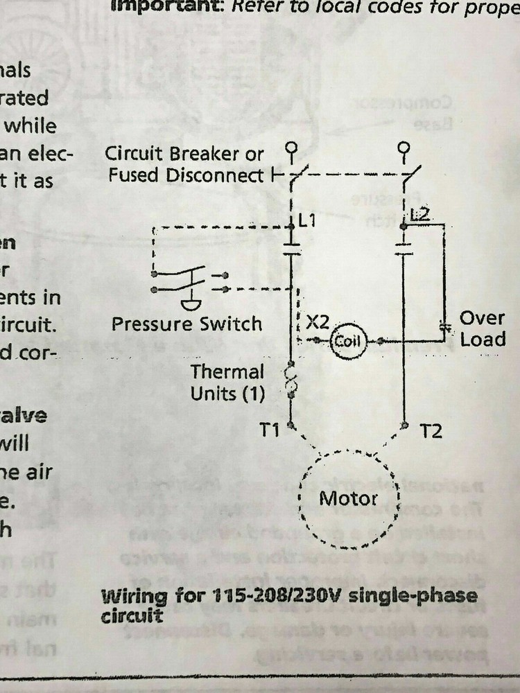 5HP AIR COMPRESSOR STARTER BOX SINGLE PHASE 208-240 VOLT