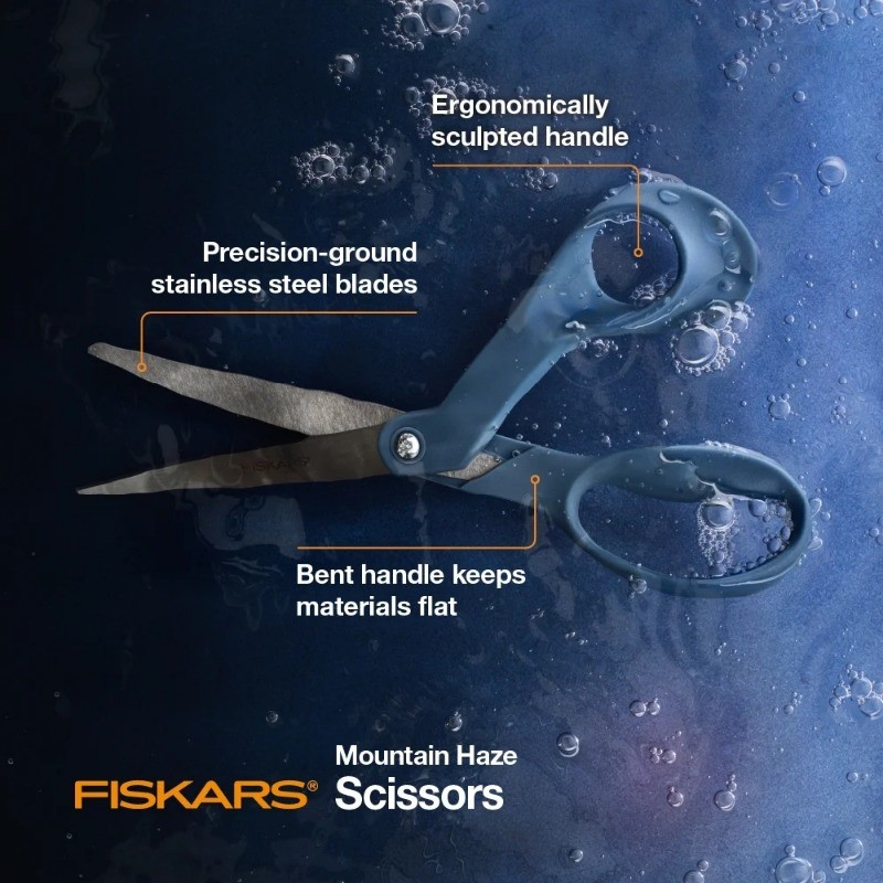 Fiskars 8" Explore Fabric Scissors, Blue