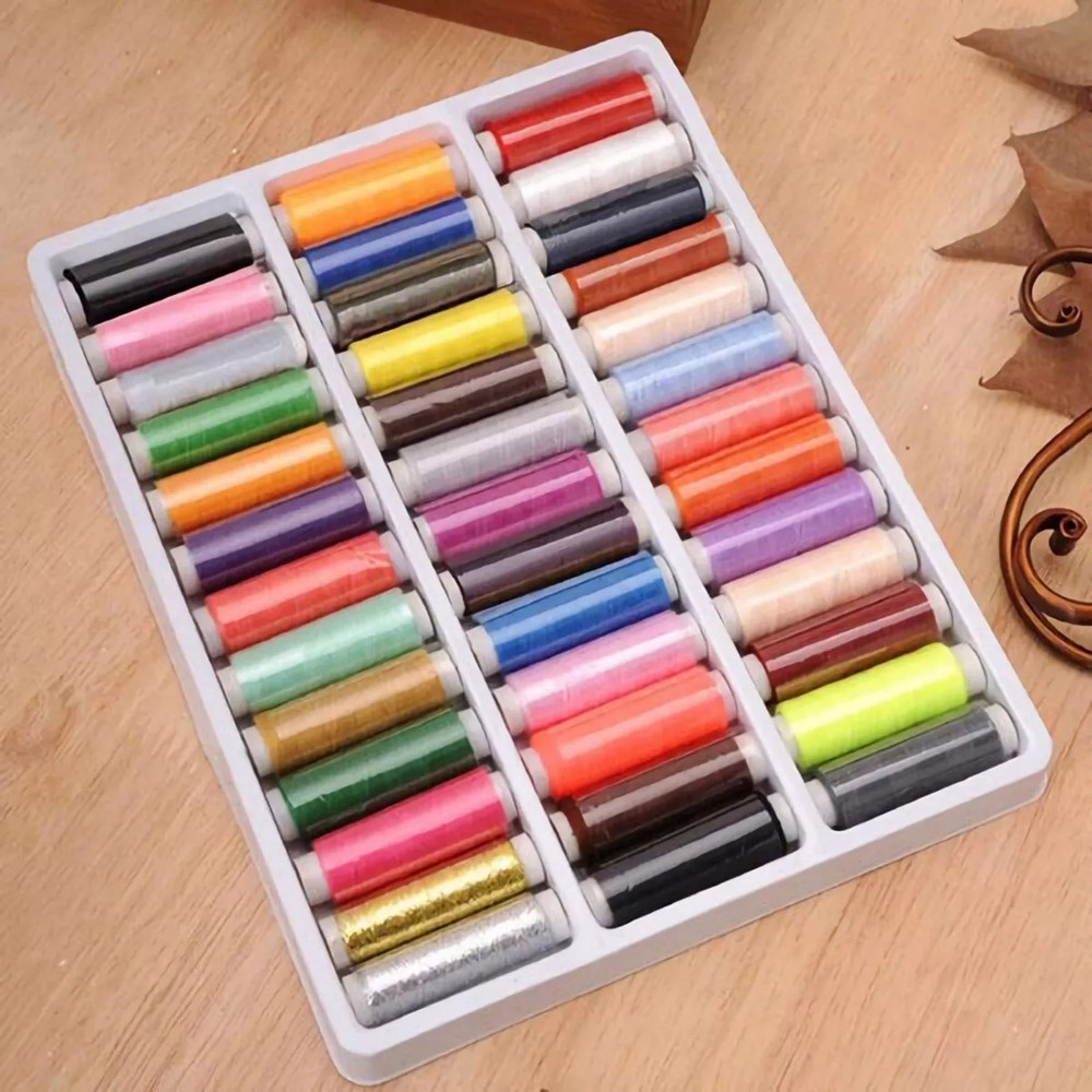 39Pcs Colored Sewing Thread Set Mixed Colors Polyester Spool For DIY Sewing