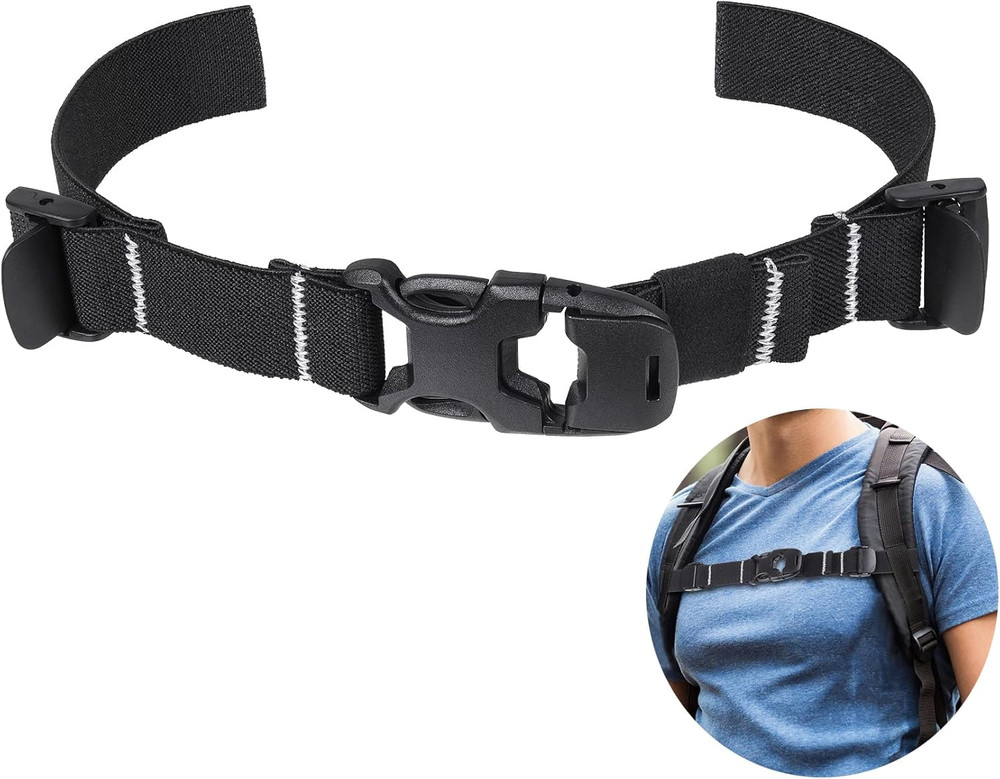 Backpack Chest Strap Add On, Elastic Backpack Sternum Strap, Heavy Duty Adjustab
