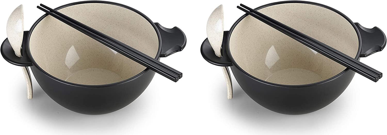 Ozeri Earth Ramen Bowl 6-Piece Set [COLORS], Made from Plant & Natural Materials