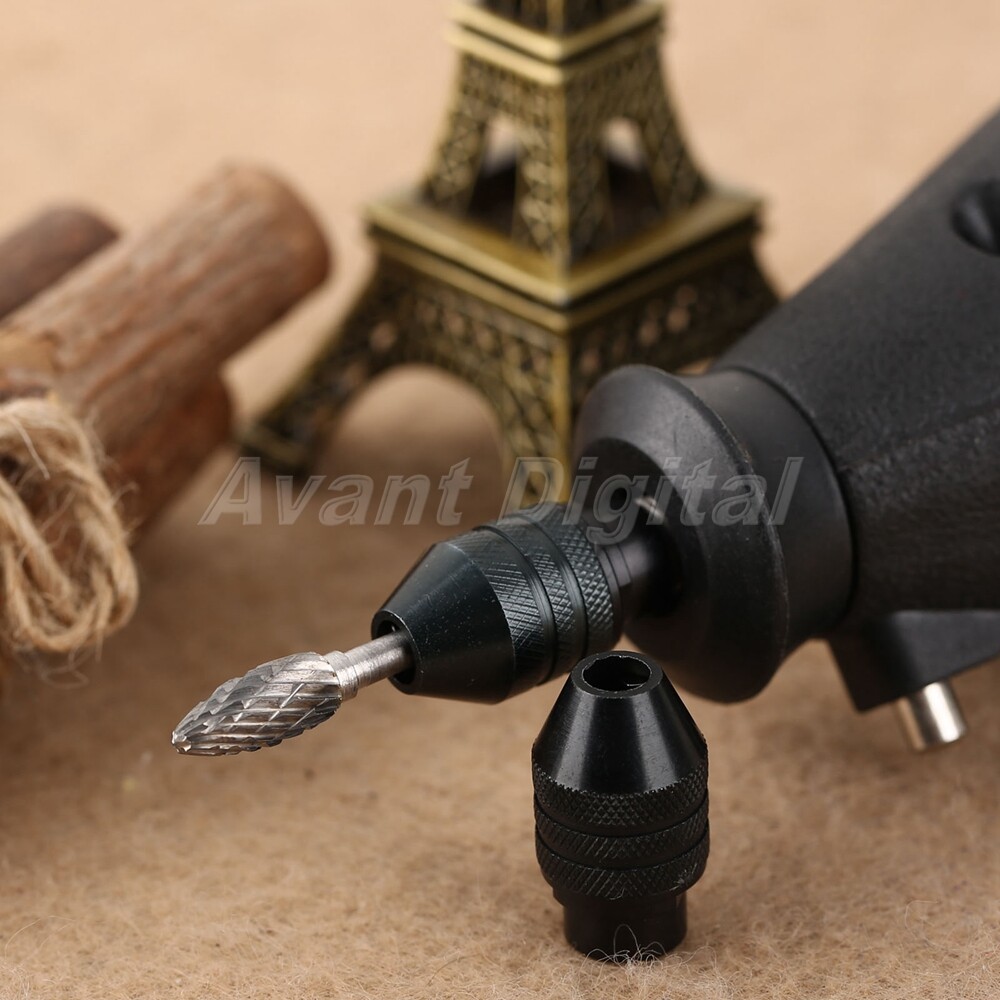 Long Tail Keyless Drill Chuck &0.5mm-3.2mm Brass Collets Bits Tool 4.3mm Shank