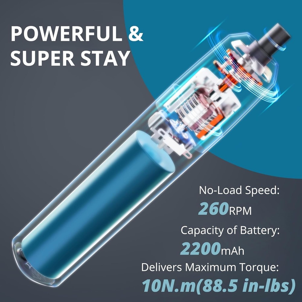 Precision Torque Control 4V Cordless Screwdriver with Automatic Shutdown Feature