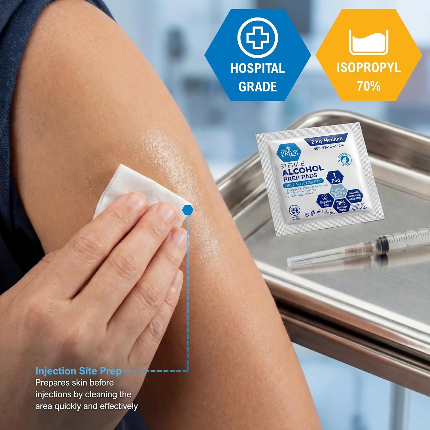 Individually Wrapped 100 Count Sterile Alcohol Swabs - Antiseptic & Convenient