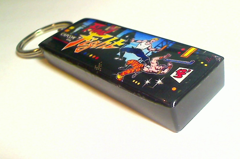Final Fight Arcade Marquee Coin Door accessory Keychain