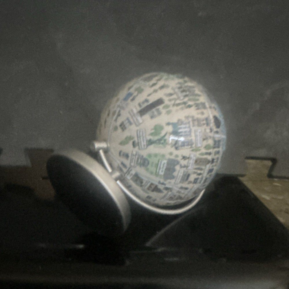 Small Decorative Multicolor Rotating Tabletop Globe with Metal Stand