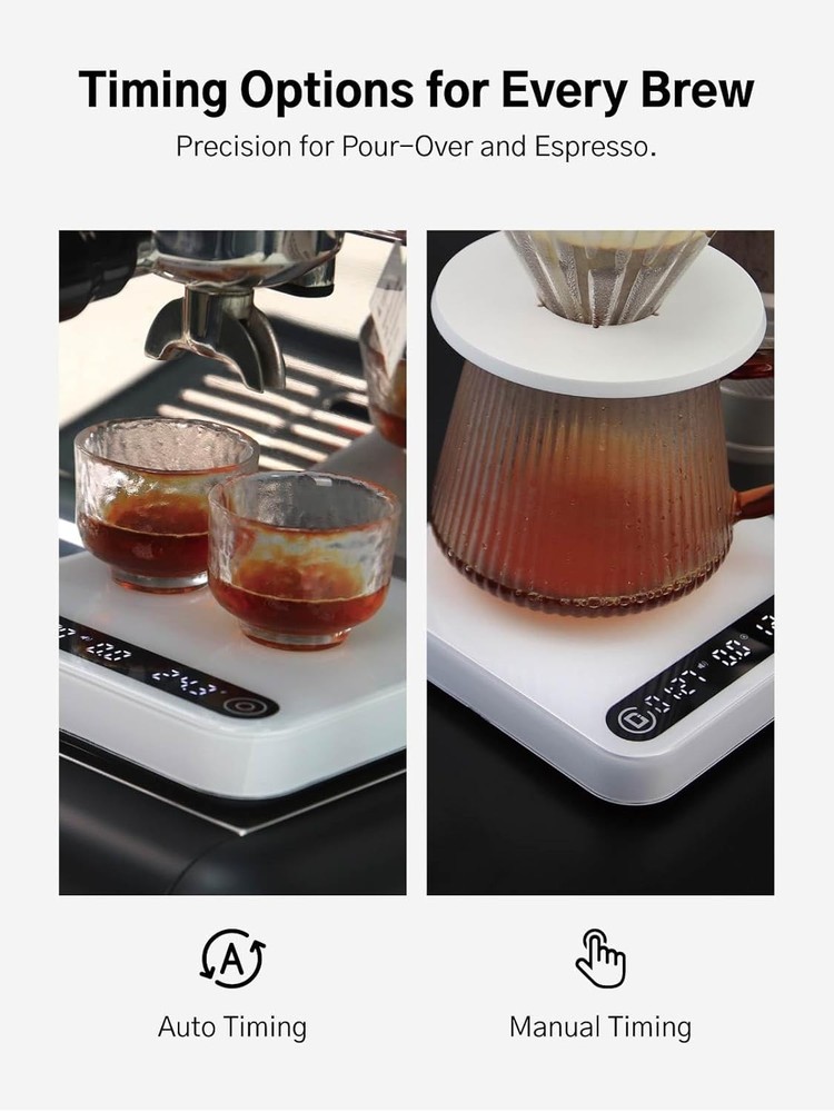 COFFMETER Smart Coffee Scale Timer Flow Rate App 0.1g Precision White - NIB