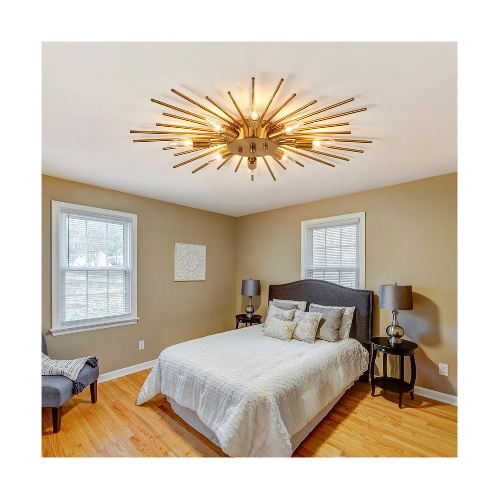 ZGLAOJT Semi Flush Mount 8 Light Ceiling Light Modern Metal Ceiling Lighting ...