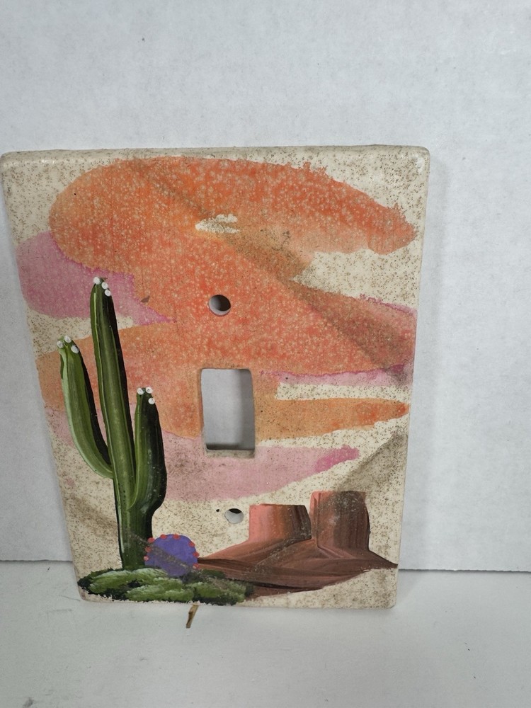 Cactus Mountain Scene Switch Plate Cover Desert Boho