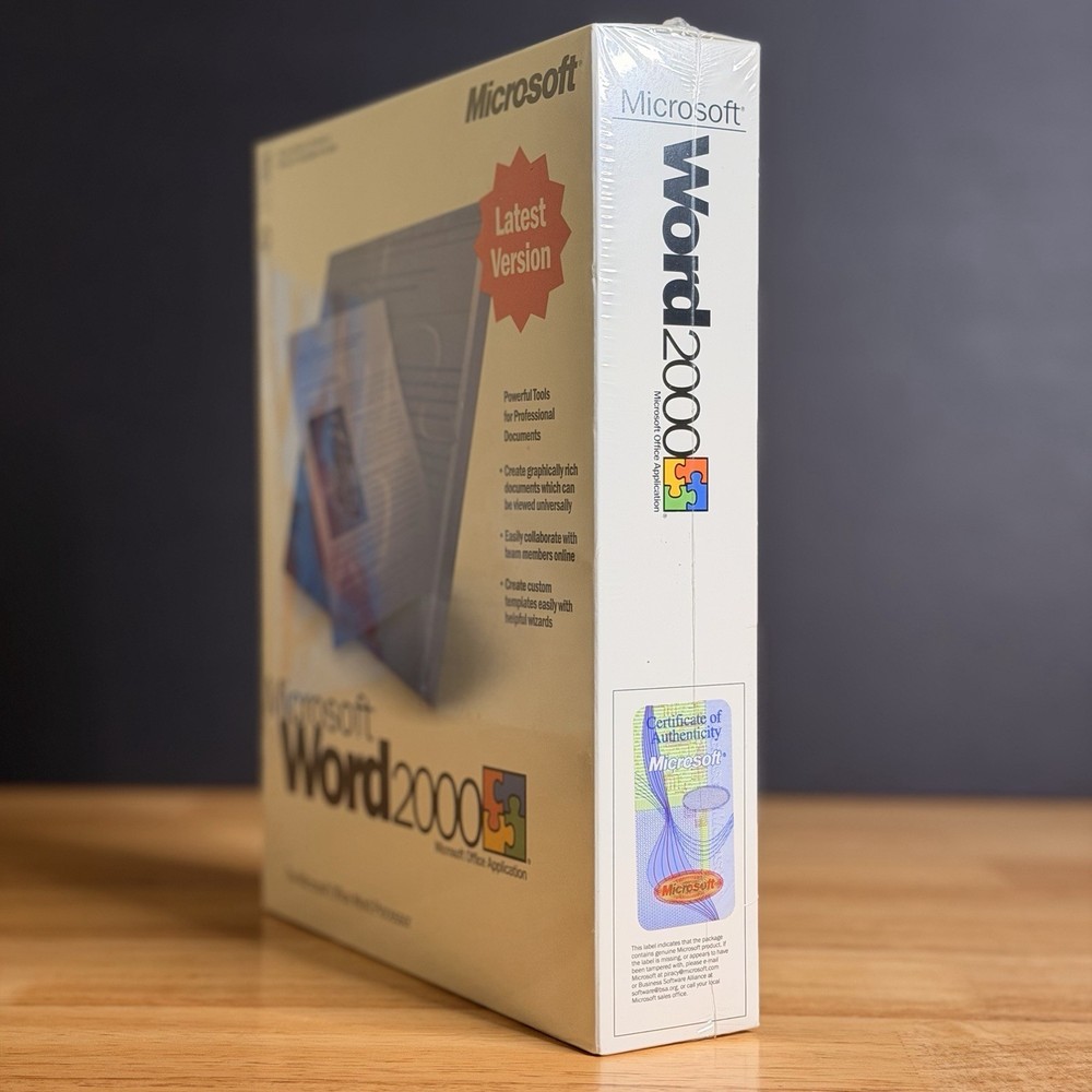 ⚡️RARE NEW Microsoft Word 2000 CD-ROM (Microsoft Office Application) ⚠️SEALED