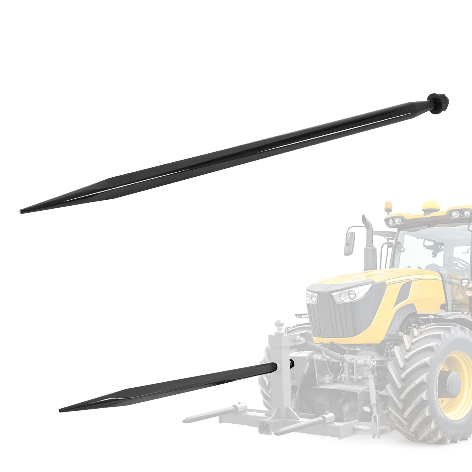49" Hay Bale Spear 4500LBS Cap Quick Attachments For Tractor Spike Fork Tine