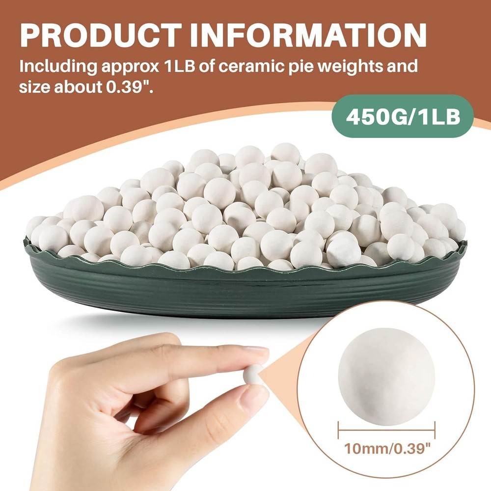 Sukh 1LB Pie Weights for Baking - Crust Ceramic 0.39 inch, White