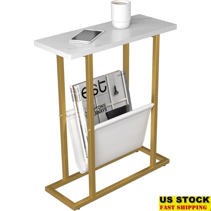 Narrow End Table Storage Multi-Purpose Sofa Table Easy Assembly Nightstand New