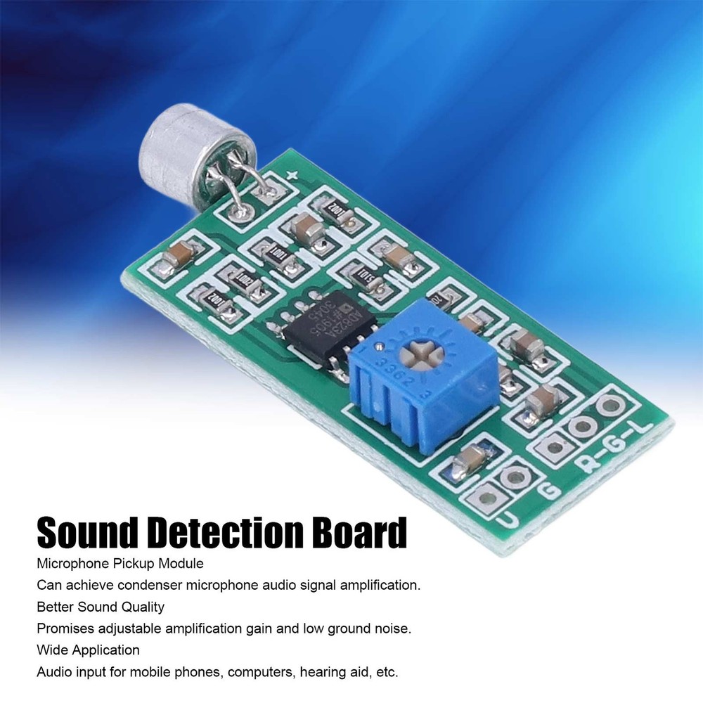 Microphone Pickup Module Dual Channel Output Adjustable Gain Amplifier Board For