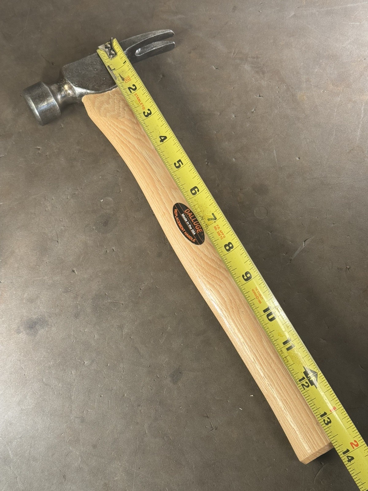 Dalluge 12 oz Smooth Face Trimster Hammer California Framer Hickory Handle VTG