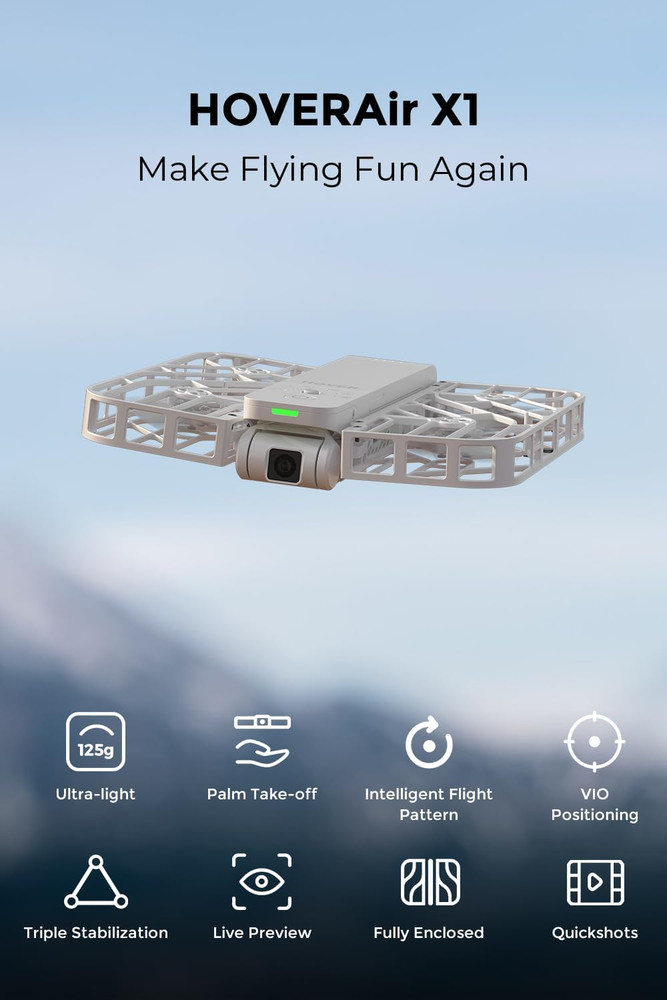 HOVERAir X1 Combo Plus Self-Flying 4K Camera Pocket-Sized Foldable Drone Video