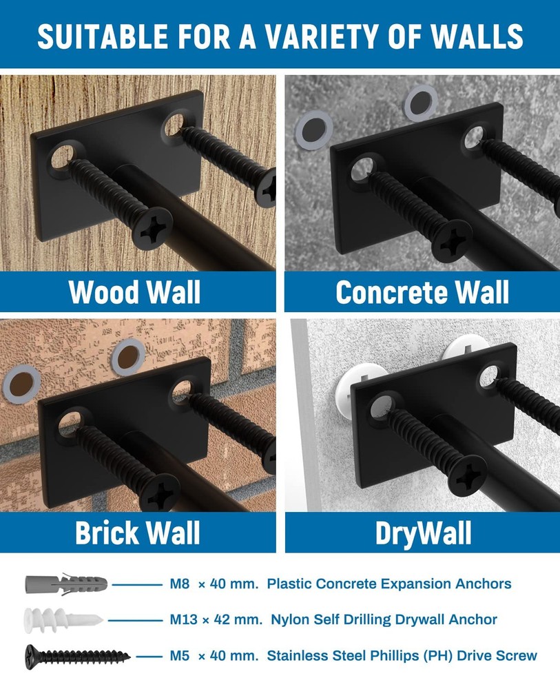 12 Pack-8 inch Floating Shelf Bracket Hidden Brackets for Wood Shelf