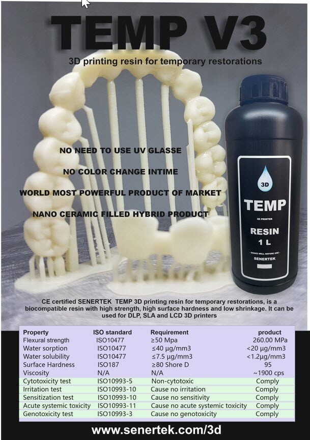 DLP SLA LCD 3d printer temporary teeth resin ..