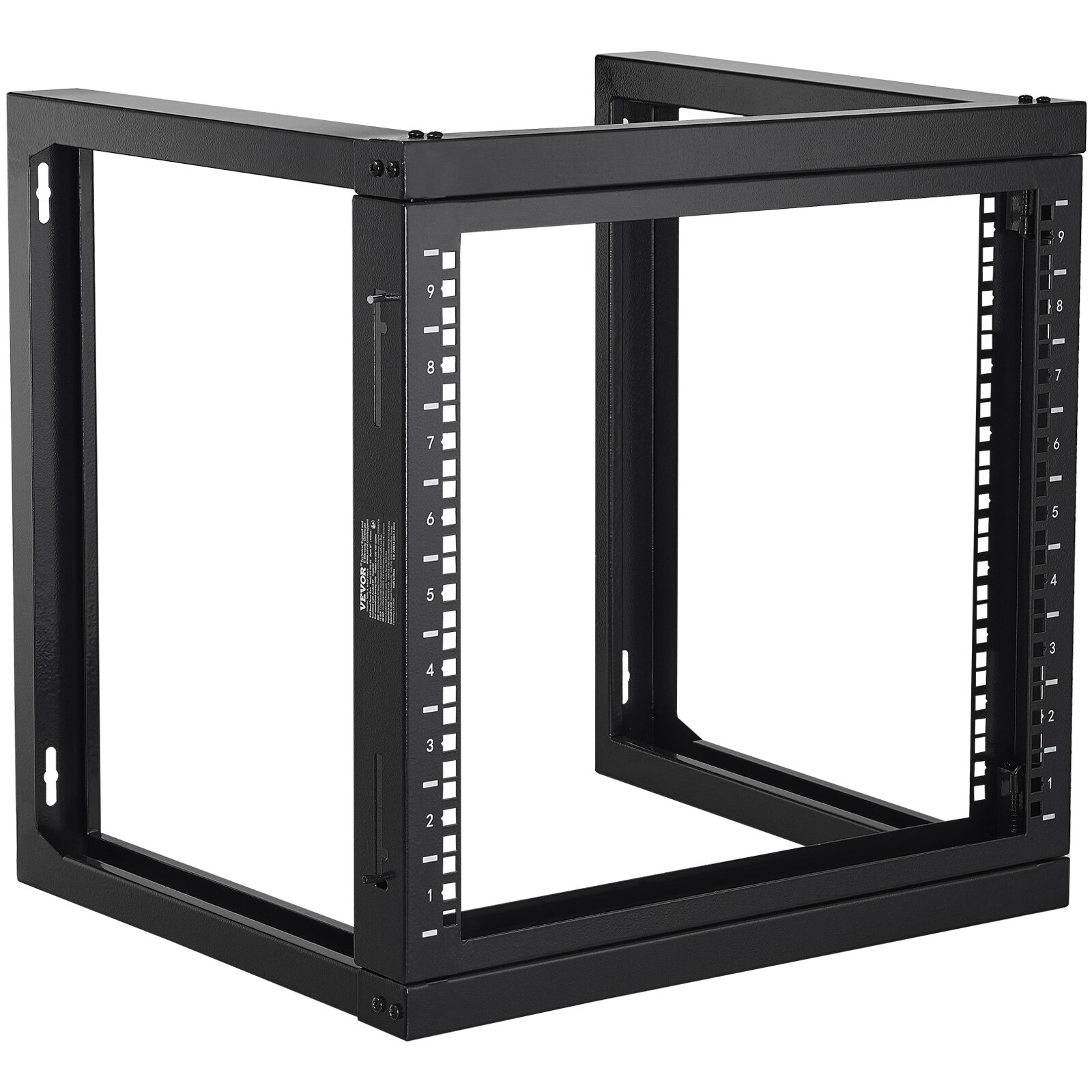 VEVOR 9U Wall Mount Rack 150 lbs/68.04 kg Open Frame Server Network Rack Black