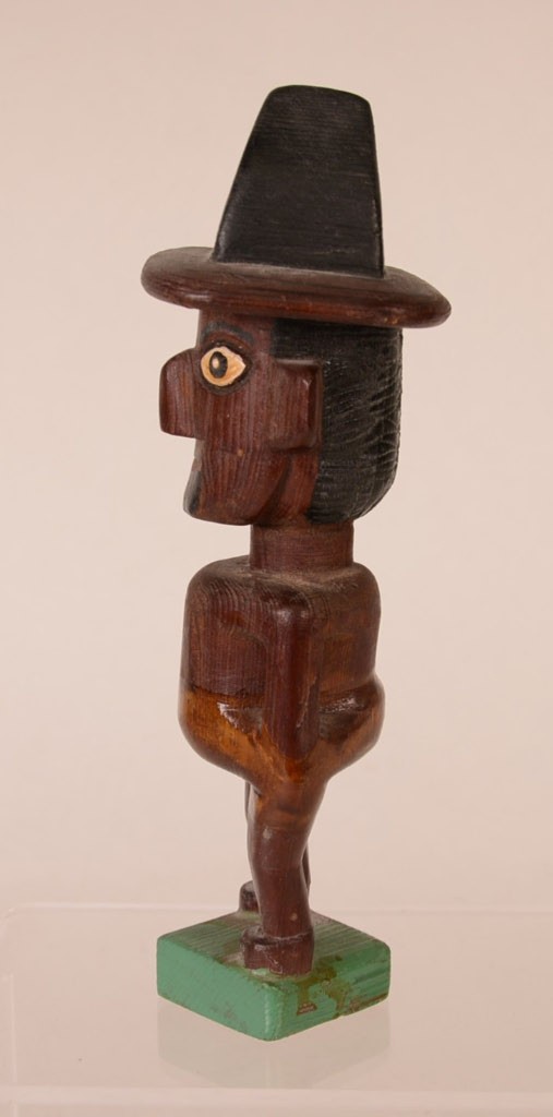 Antique Carved Wood Forest Ranger Mid 20th Century Size 7.75" H x 2.5" x 2.62