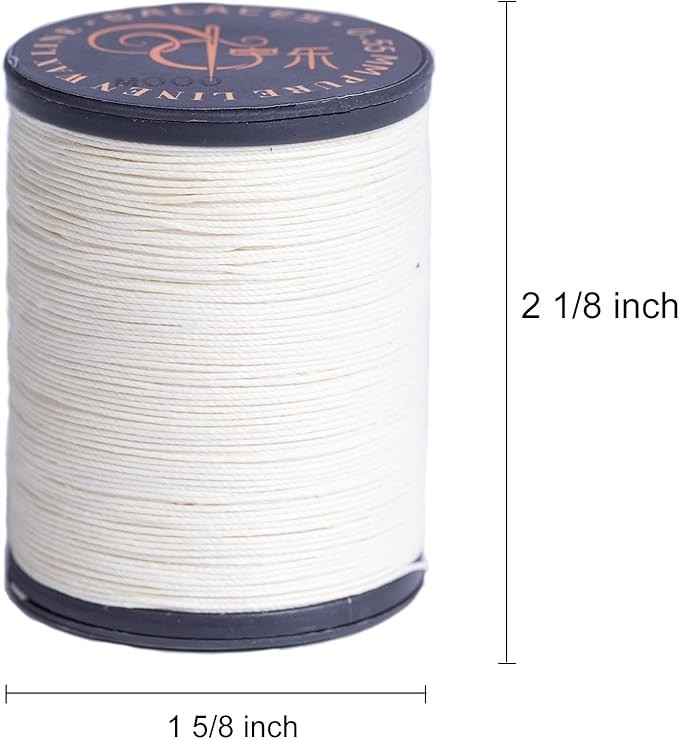 100% Natural Linen Thread 804ft Waxed Thread for Bookbinding, Leather Sewing,