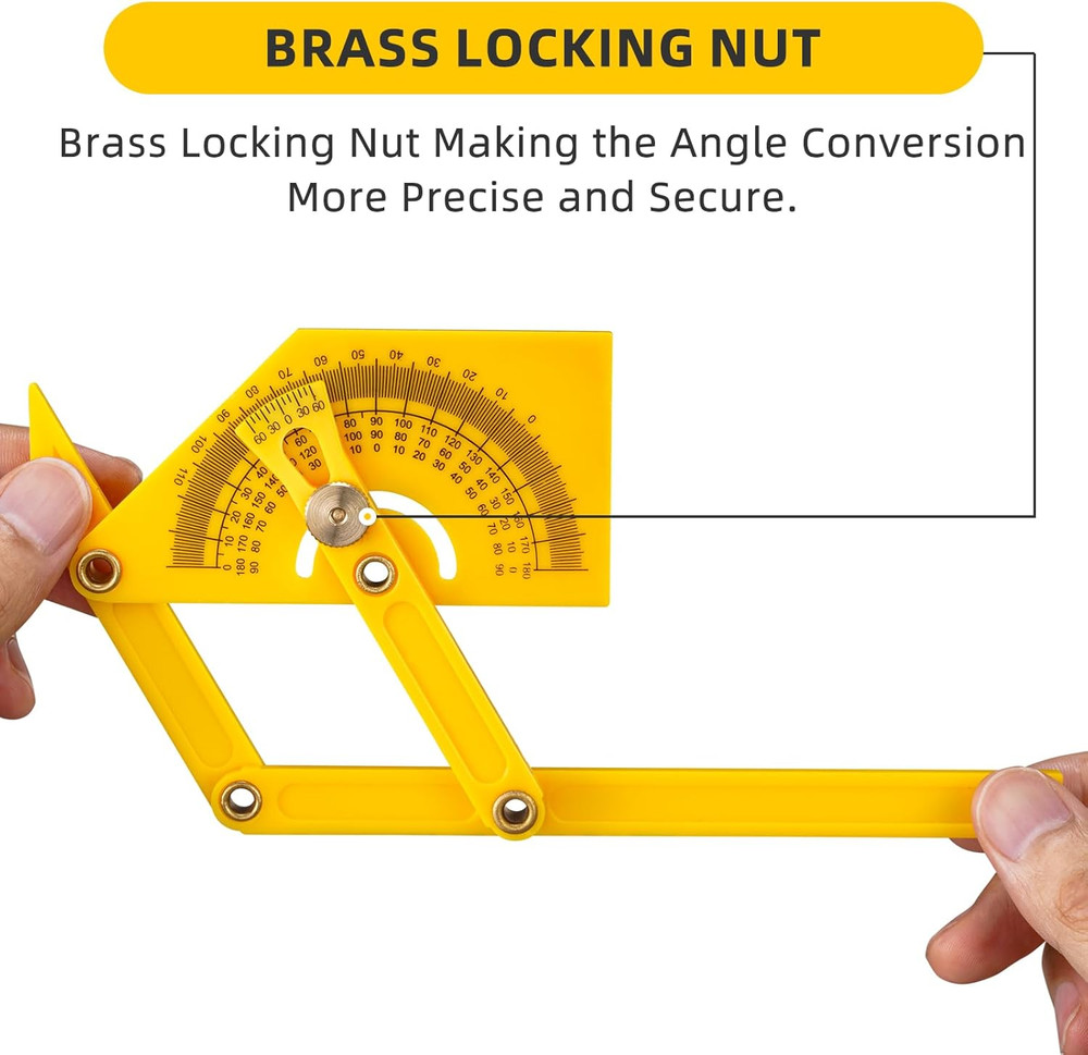 2 Pcs Protractor Angle Finders, Adjustable Protractors 0°-180° with Locking Nut(