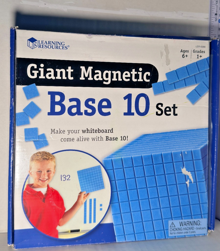 Magnetic Base Ten Blocks Set Math Manipulatives Classroom Homeschool Teaching