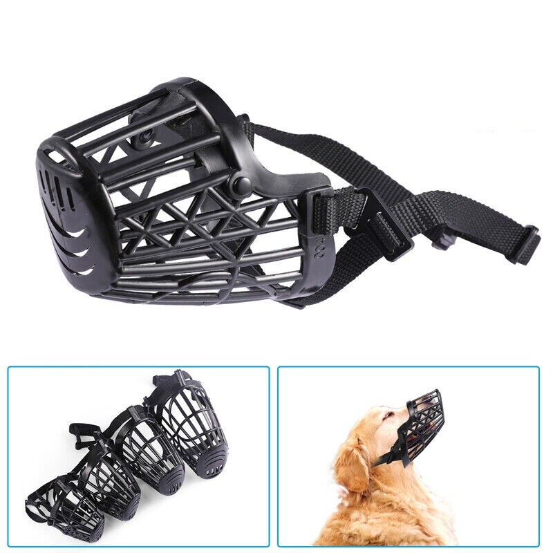 Dog Pet Basket Muzzle Mouth Cover Mesh Cage NoBarking Anti Bite Biting Chewing