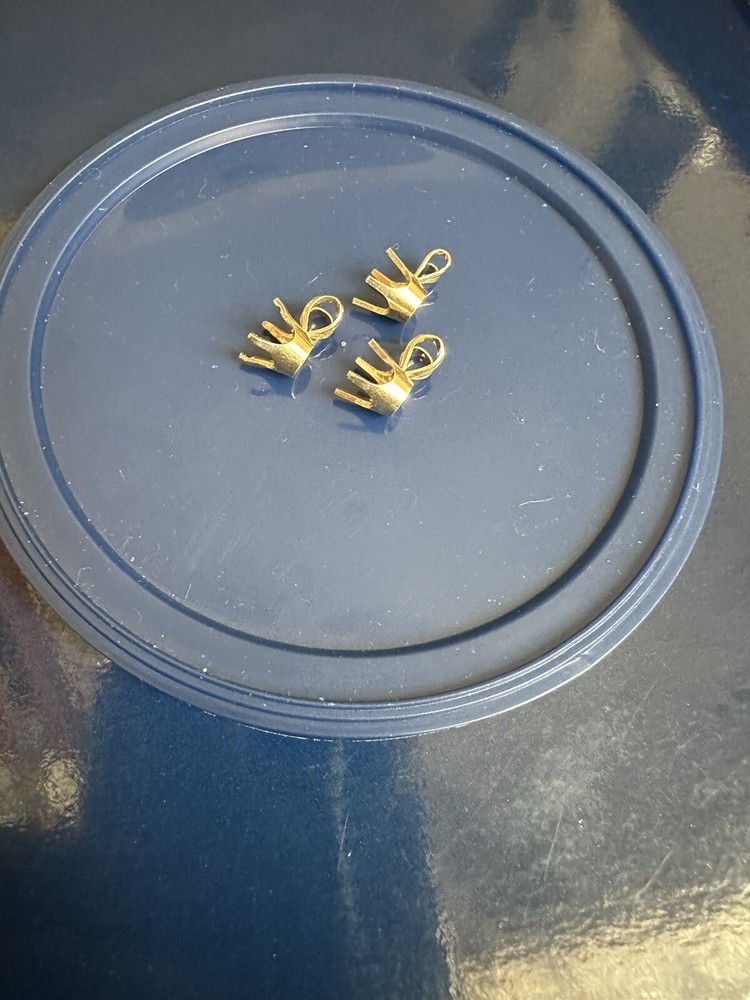 0.75CT 14K Yellow gold round 4 prong pendant setting solid base mounting