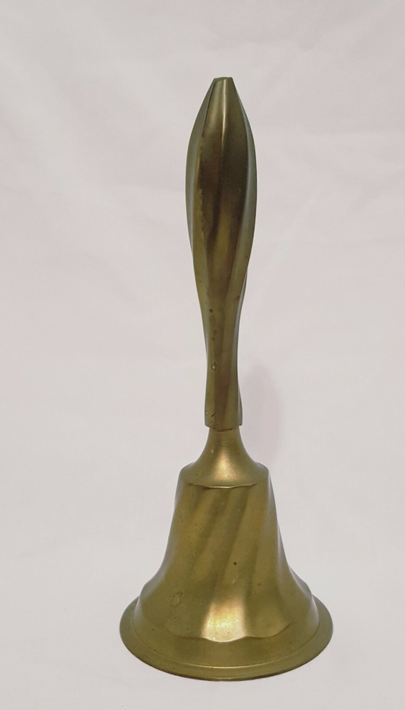 Vintage Brass Bell with Clapper Swirl Pattern 7"