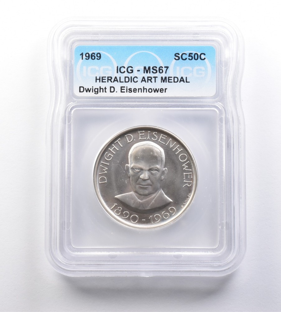 1969 So-Called Half Dollar Dwight D Eisenhower MS67 ICG *7229