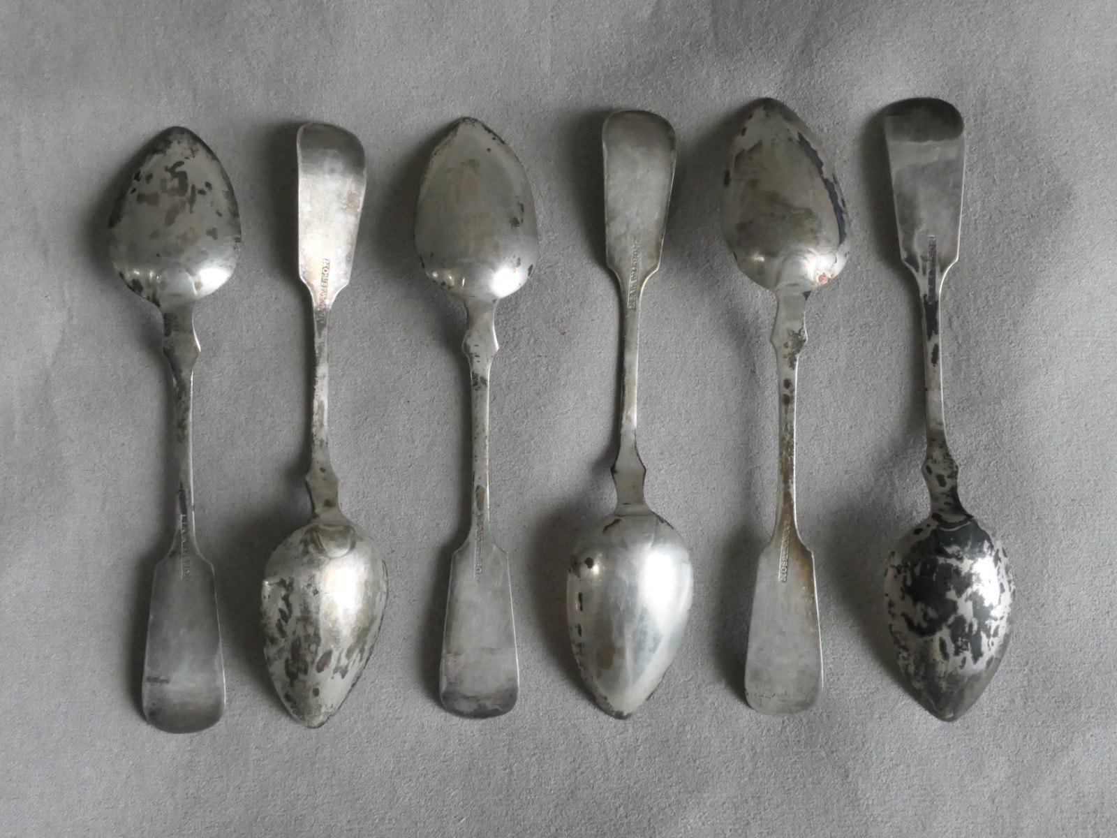 Lot of 6 American Coin Silver Spoons RM WILSON Philadelphia, PA : 72.5g