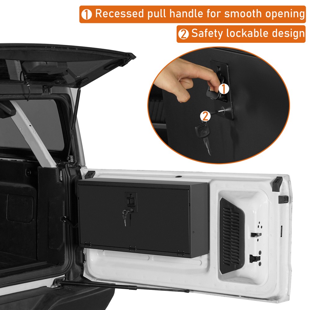 Tailgate Table Storage Lock Box w/Interior MOLLE Panel Fit Ford Bronco 2021-2026