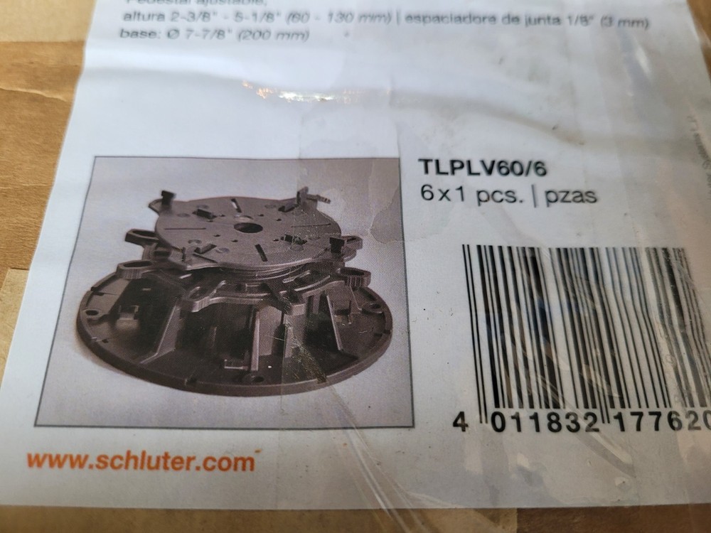 Schluter-TROBA-LEVEL-PLV 60 Adjustable Paver Support 6pcs