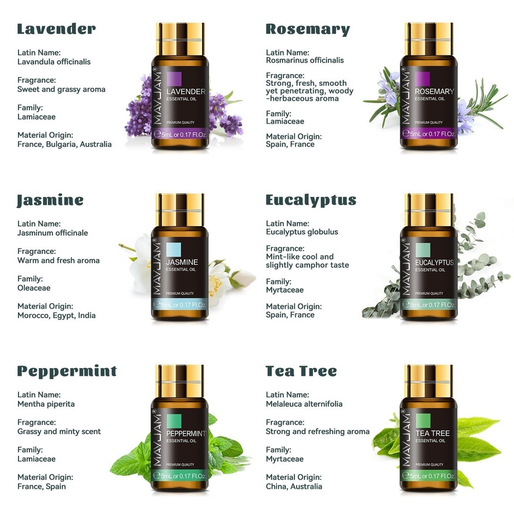 MAYJAM 70Pcs 5ml Essential Oil Set Aromatherapy Gift 100% Pure Oils for Diffuser