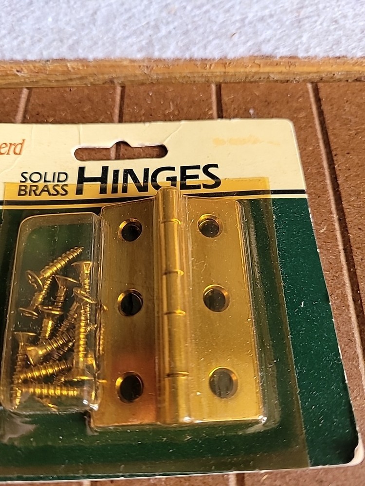 Brainerd Solid Brass Hinges #7200XC ~1 3/8" x 2" ~(2-Hinges) with Brass Screws