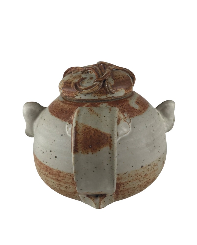 Studio Pottery Rat Face Teapot Signed GK