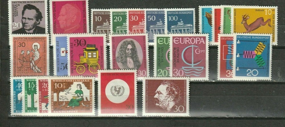 Germany, 1966 year set, 25 stamps, MNH