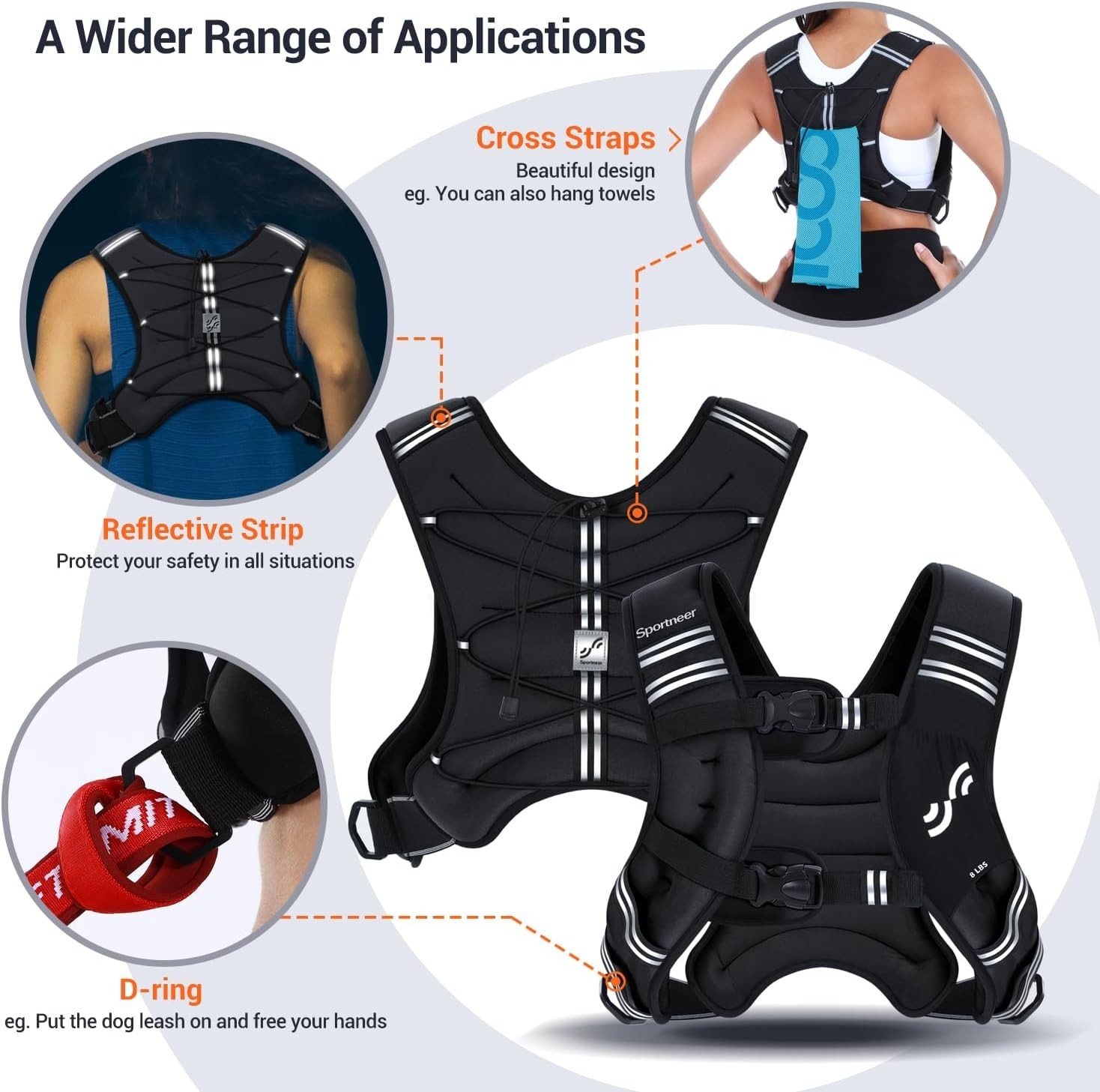 Weighted Vest Woman: 8lb/12lb/15lb/20lb/25lb Weight Vest for Walking with Pho...