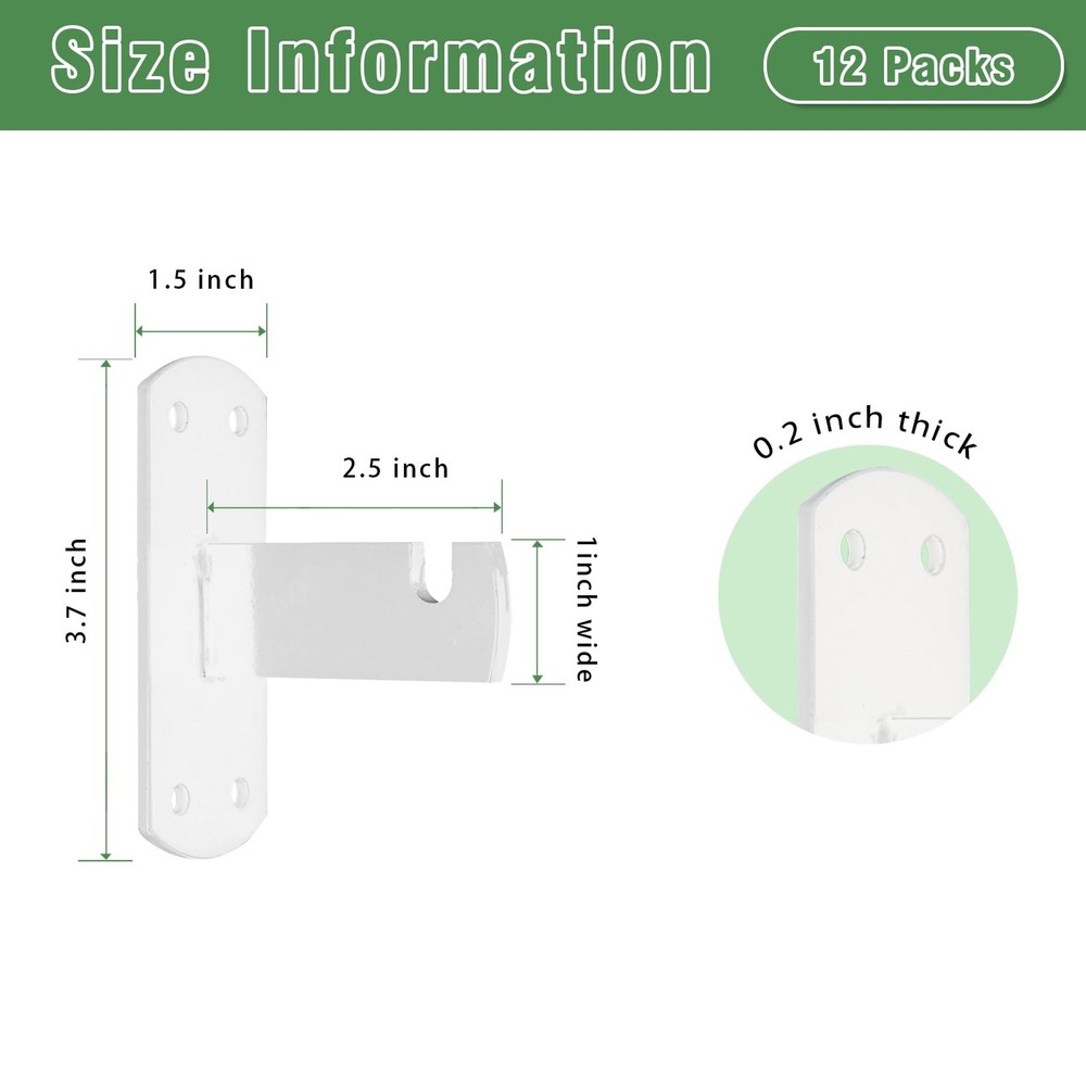 12 PCS Gridwall Mount Brackets For Grid Or Slatgrid Panels Display White